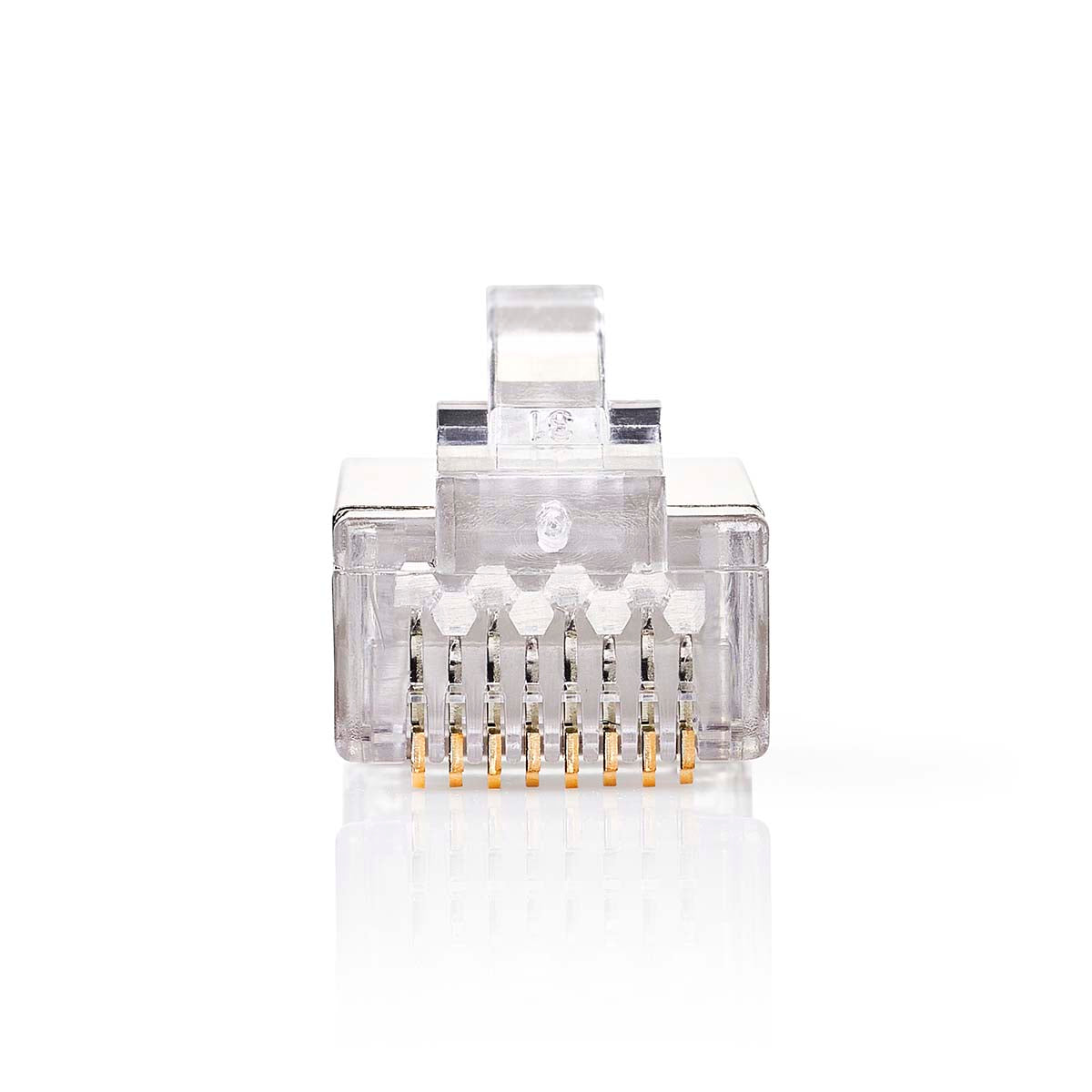 RJ45-Stecker | Stecker | Solid STP CAT5 | Gerade | Vergoldet | 10 Stück | PVC | Transparent | Box