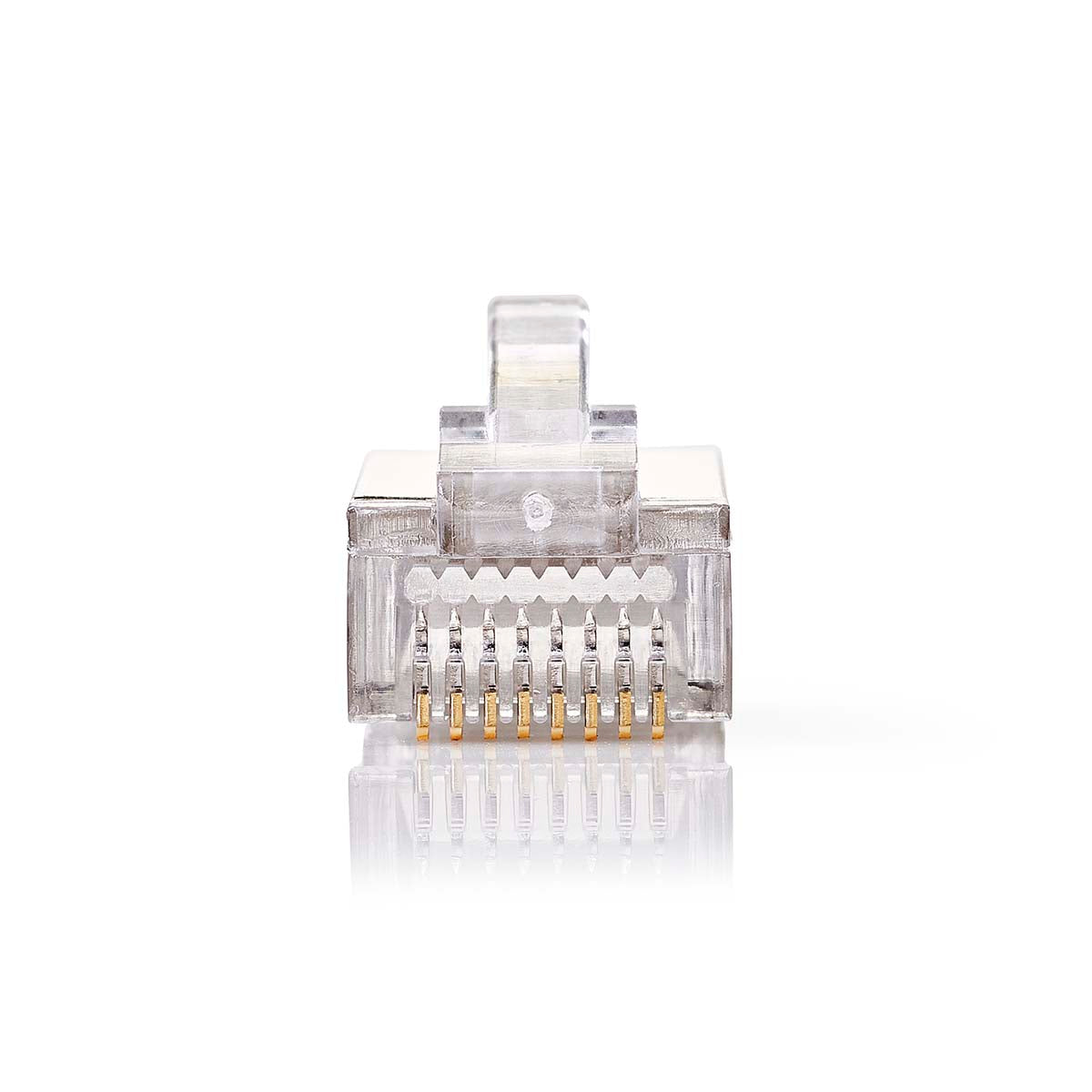 RJ45-Stecker | Stecker | Stranded STP CAT5 | Gerade | Vergoldet | 10 Stück | PVC | Transparent | Box