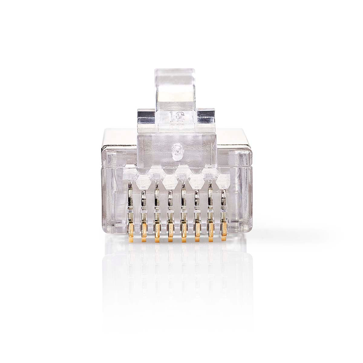 RJ45-Stecker | Stecker | Solid STP CAT6 | Gerade | Vergoldet | 10 Stück | PVC | Transparent | Box