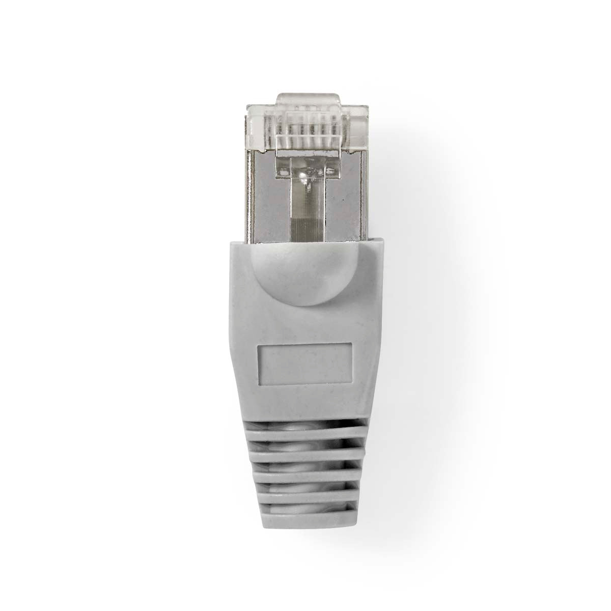 RJ45-Stecker | Stecker | Solid UTP CAT5 | Gerade | Vergoldet | 10 Stück | PVC | Grau / Transparent | Box