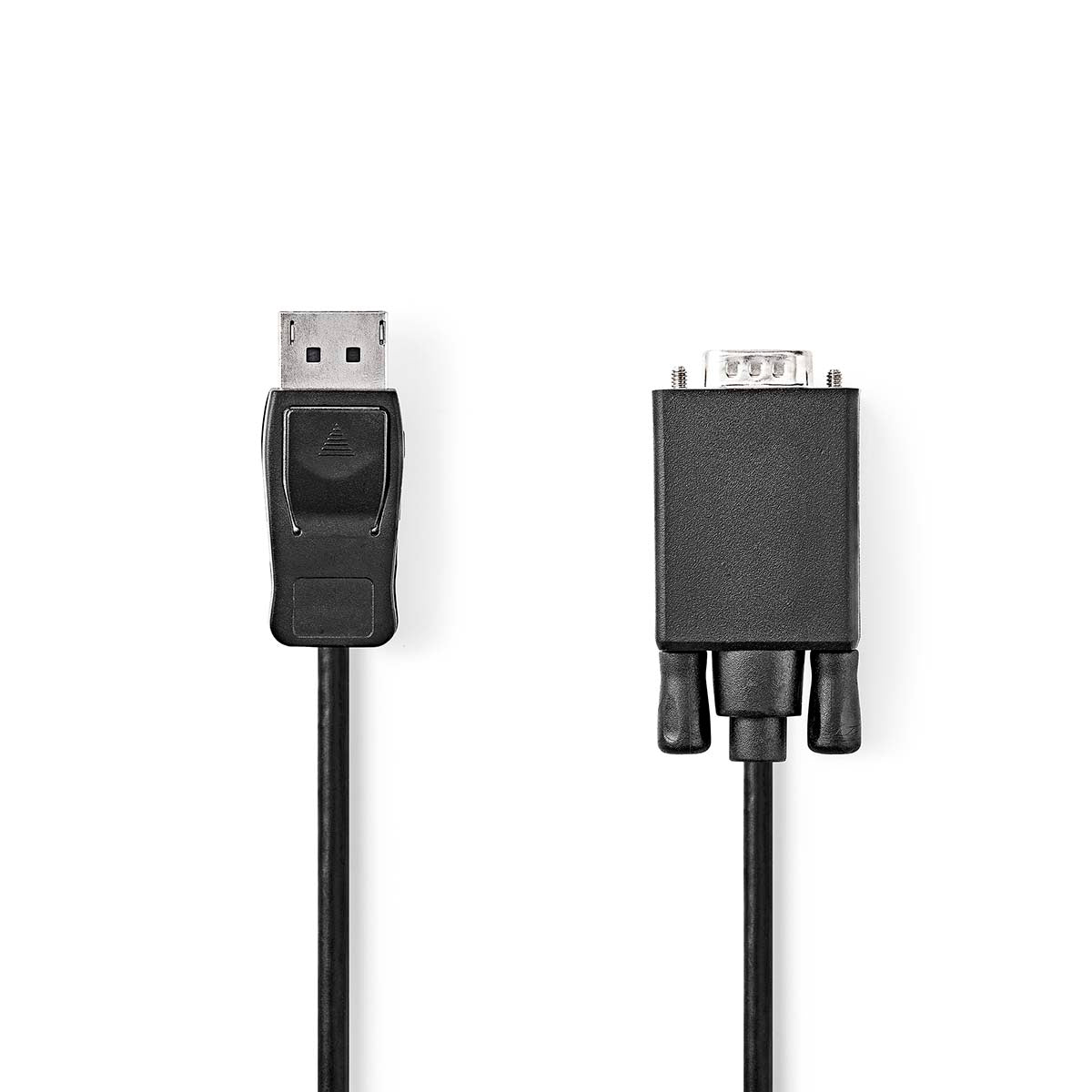 VGA-Kabel | DisplayPort Stecker | VGA Stecker | Vernickelt | Maximale Auflösung: 1080p | 1.00 m | Rund | PVC | Schwarz | Label