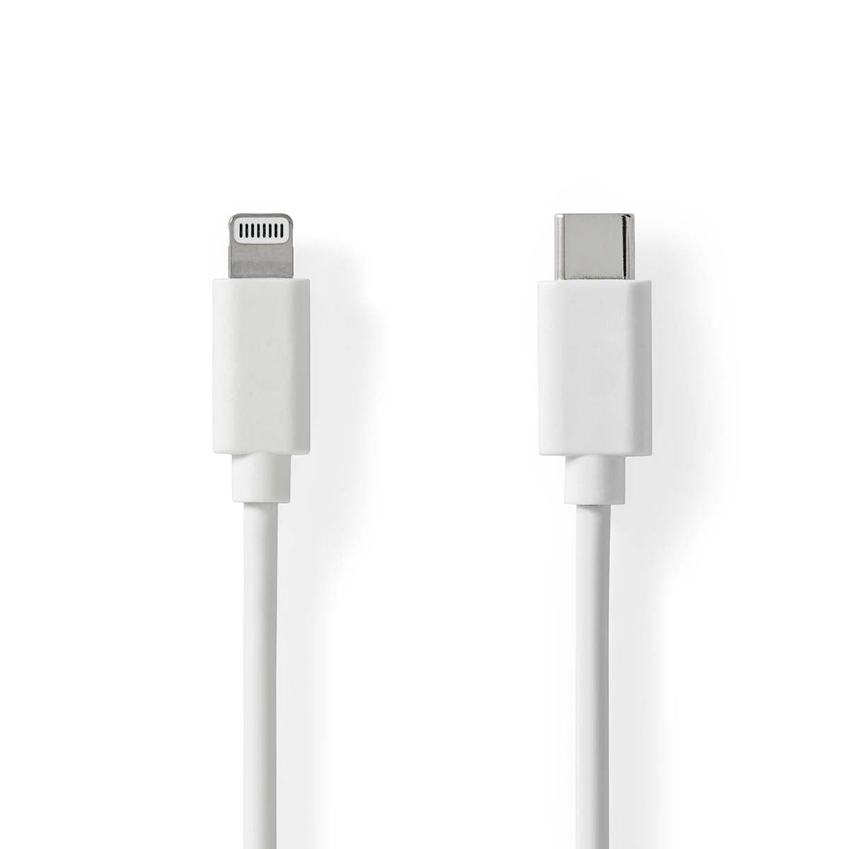 Lightning Kabel | USB 2.0 | Apple Lightning 8-Pin | USB-C™ Stecker | 480 Mbps | Vernickelt | 1.00 m | Rund | PVC | Weiss | Label