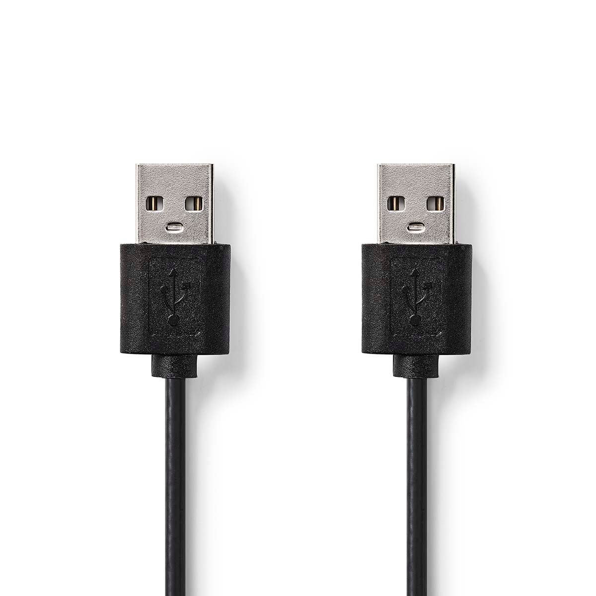 USB-Kabel | USB 2.0 | USB-A Stecker | USB-A Stecker | 480 Mbps | Vernickelt | 2.00 m | Rund | PVC | Schwarz | Label