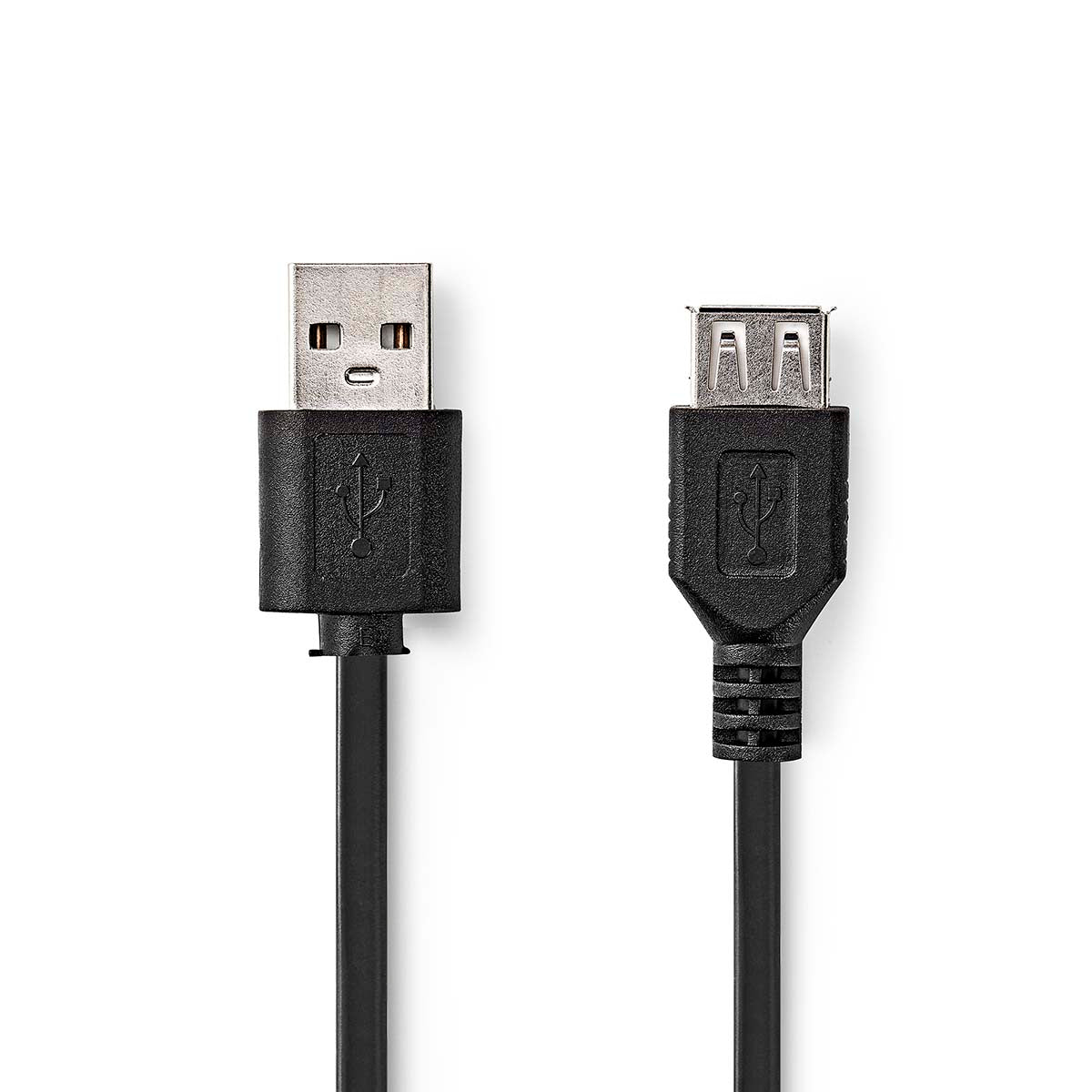 USB-Kabel | USB 2.0 | USB-A Stecker | USB-A Buchse | 480 Mbps | Vernickelt | 1.00 m | Rund | PVC | Schwarz | Label