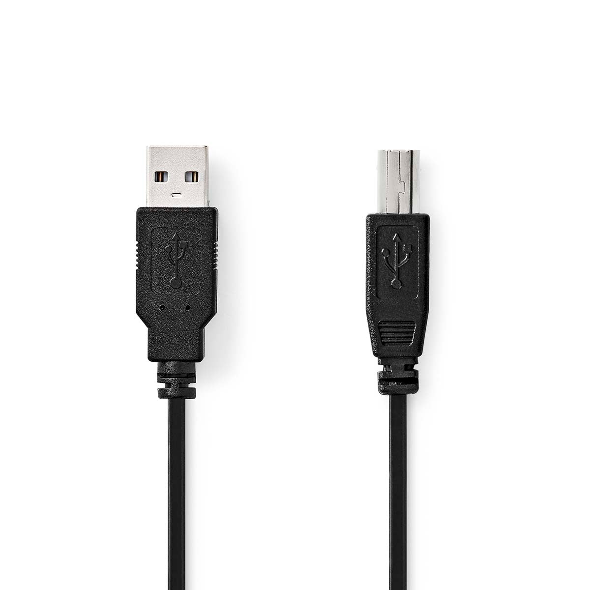 USB-Kabel | USB 2.0 | USB-A Stecker | USB-B Stecker | 10 W | 480 Mbps | Vernickelt | 3.00 m | Rund | PVC | Schwarz | Label
