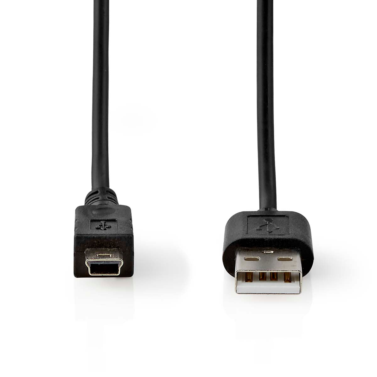 USB-Kabel | USB 2.0 | USB-A Stecker | Mini 5-Pin Stecker | 480 Mbps | Vernickelt | 2.00 m | Rund | PVC | Schwarz | Label