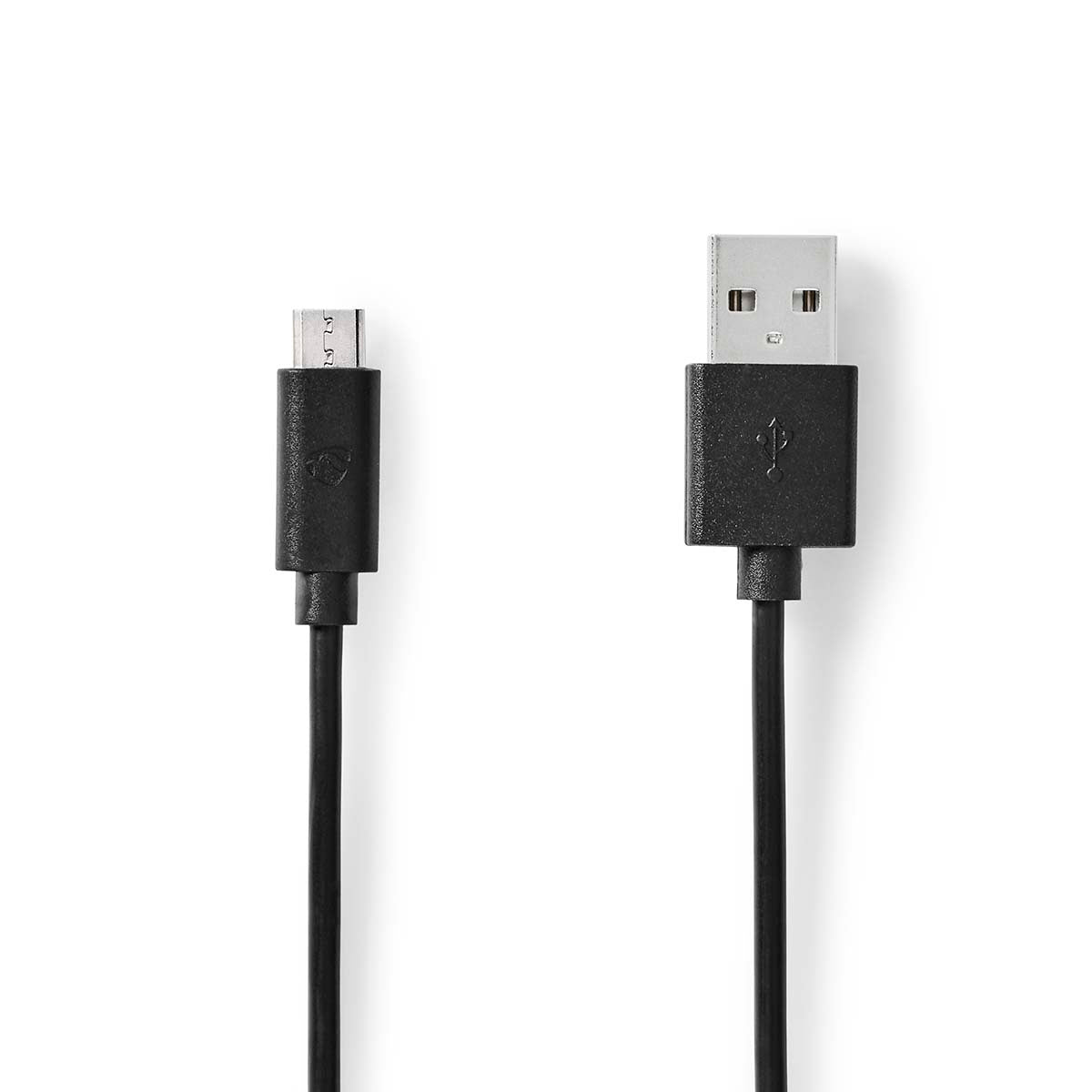 USB-Kabel | USB 2.0 | USB-A Stecker | USB Micro-B Stecker | 10 W | 480 Mbps | Vernickelt | 0.50 m | Rund | PVC | Schwarz | Label