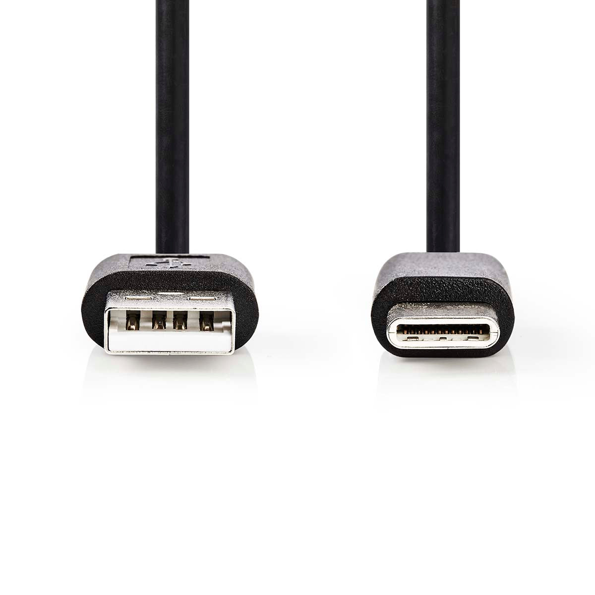 USB-Kabel | USB 2.0 | USB-A Stecker | USB-C™ Stecker | 2.5 W | 480 Mbps | Vernickelt | 2.00 m | Rund | PVC | Schwarz | Label