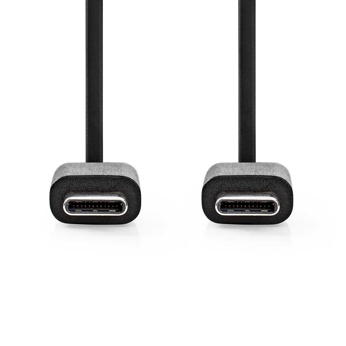 USB-Kabel | USB 2.0 | USB-C™ Stecker | USB-C™ Stecker | 60 W | 480 Mbps | Vernickelt | 1.00 m | Rund | PVC | Schwarz | Label