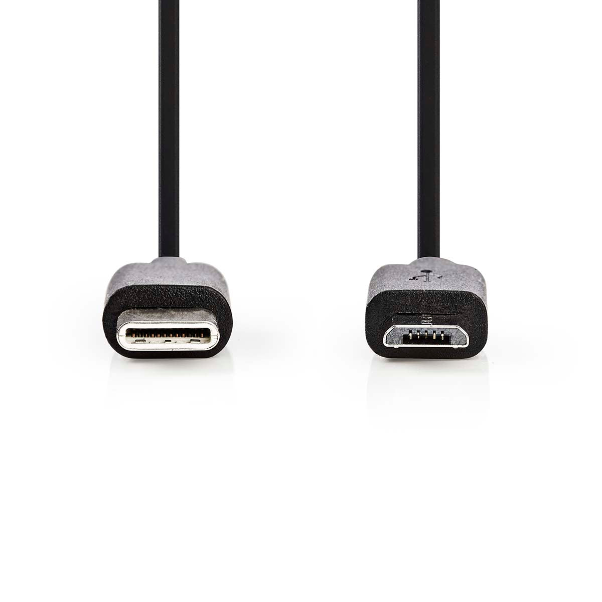 USB-Kabel | USB 2.0 | USB-C™ Stecker | USB Micro-B Stecker | 60 W | 480 Mbps | Vernickelt | 1.00 m | Rund | PVC | Schwarz | Label