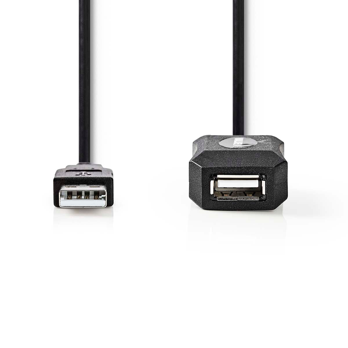 Aktive USB-Kabel | USB 2.0 | USB-A Stecker | USB-A Buchse | 480 Mbps | 20.0 m | Rund | Vernickelt | PVC | Kupfer | Label