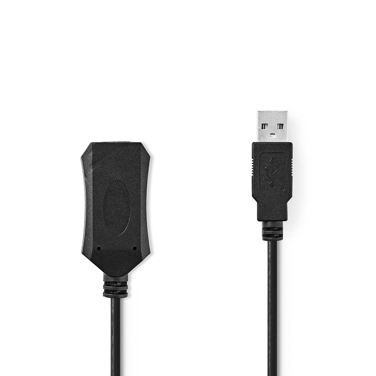 Aktive USB-Kabel | USB 2.0 | USB-A Stecker | USB-A Buchse | 480 Mbps | 20.0 m | Rund | Vernickelt | PVC | Kupfer | Label