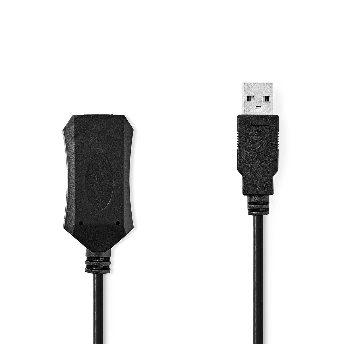 Aktive USB-Kabel | USB 2.0 | USB-A Stecker | USB-A Buchse | 480 Mbps | 5.00 m | Rund | Vernickelt | PVC | Kupfer | Label