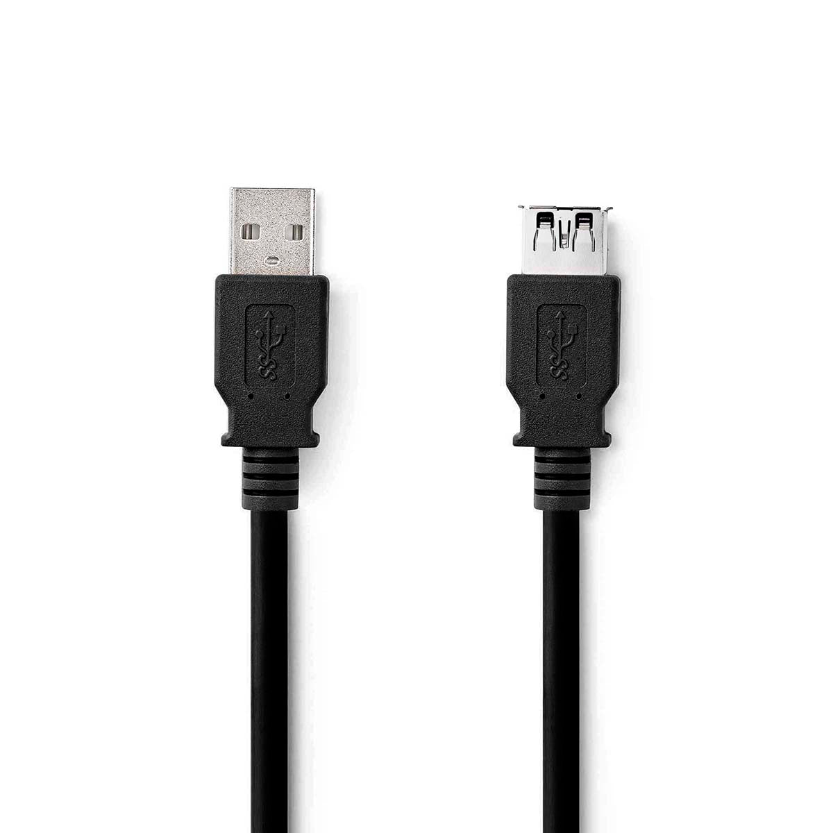 USB-Kabel | USB 3.2 Gen 1 | USB-A Stecker | USB-A Buchse | 5 Gbps | Vernickelt | 1.00 m | Rund | PVC | Schwarz | Label