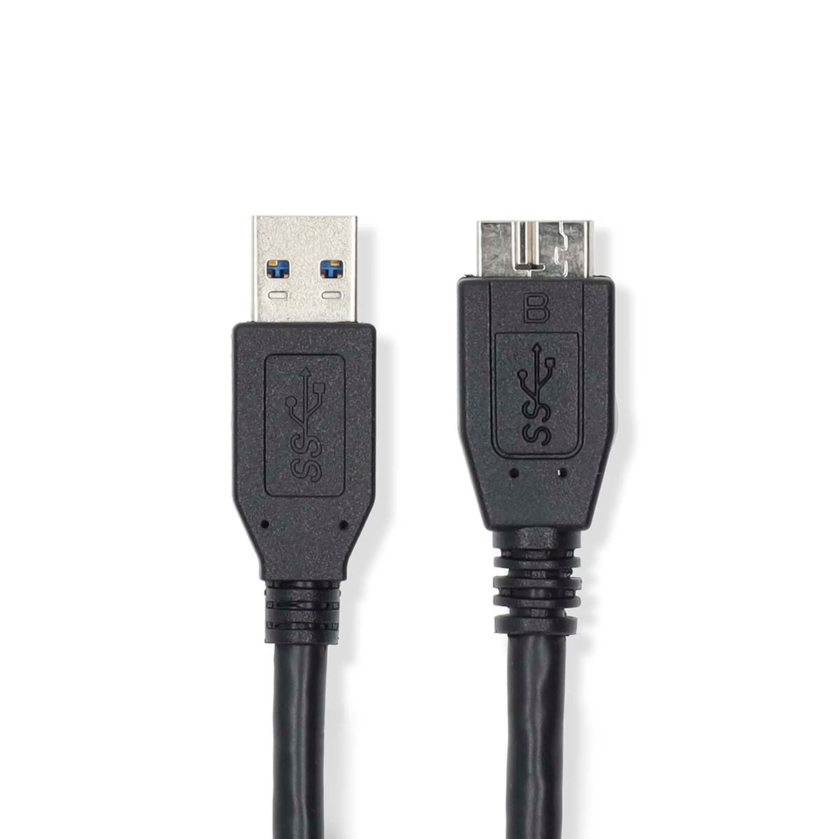 USB-Kabel | USB 3.2 Gen 1 | USB-A Stecker | USB Micro-B Stecker | 5 Gbps | Vernickelt | 0.50 m | Rund | PVC | Schwarz | Label