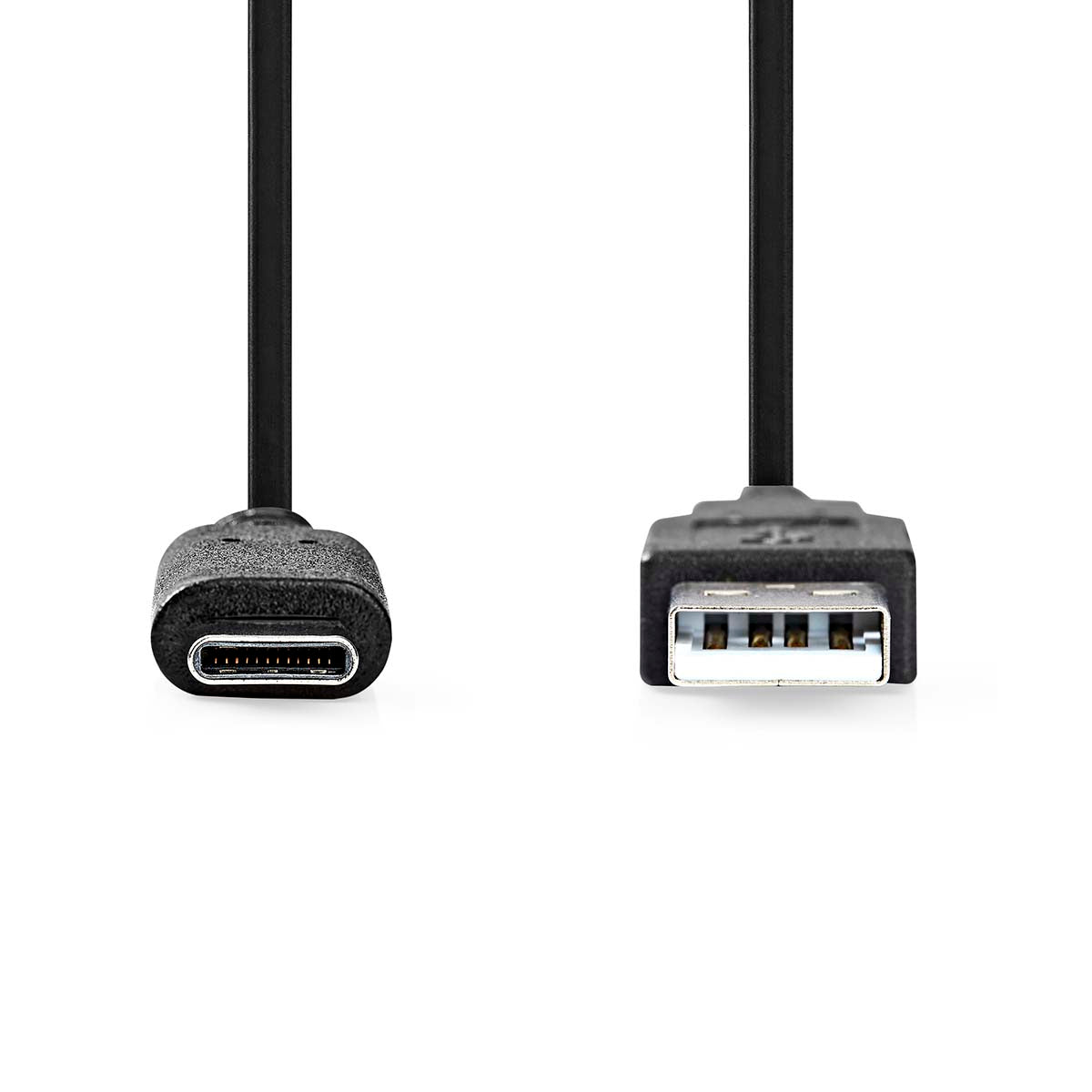 USB-Kabel | USB 3.2 Gen 2 | USB-A Stecker | USB-C™ Stecker | 60 W | 10 Gbps | Vernickelt | 1.00 m | Rund | PVC | Schwarz | Label