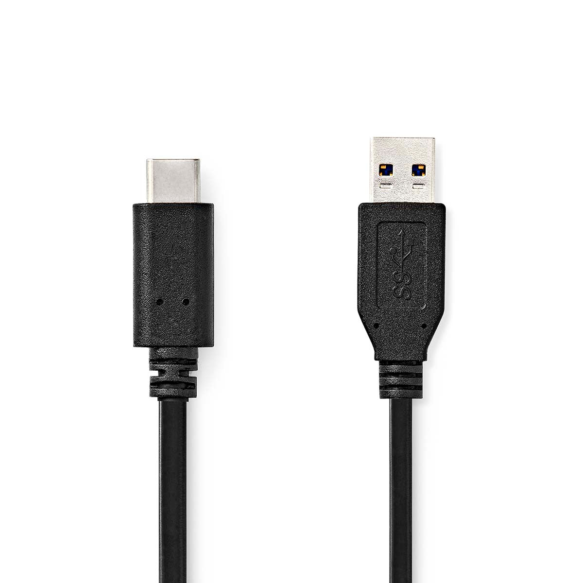 USB-Kabel | USB 3.2 Gen 2 | USB-A Stecker | USB-C™ Stecker | 60 W | 10 Gbps | Vernickelt | 1.00 m | Rund | PVC | Schwarz | Label