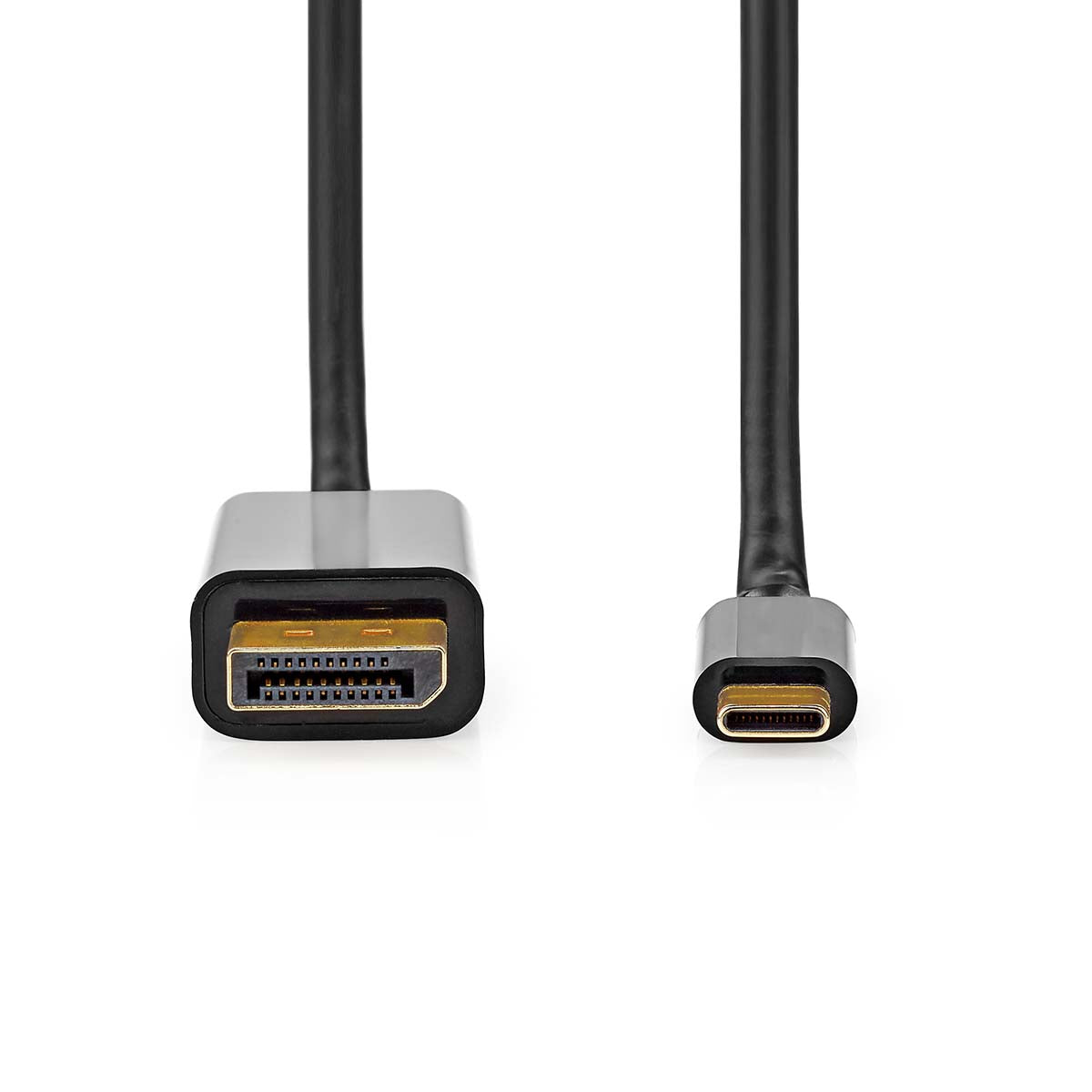 USB-C™ Adapter | USB 3.2 Gen 1 | USB-C™ Stecker | DisplayPort Stecker | 4K@60Hz | 2.00 m | Rund | Vergoldet | PVC | Schwarz | Label