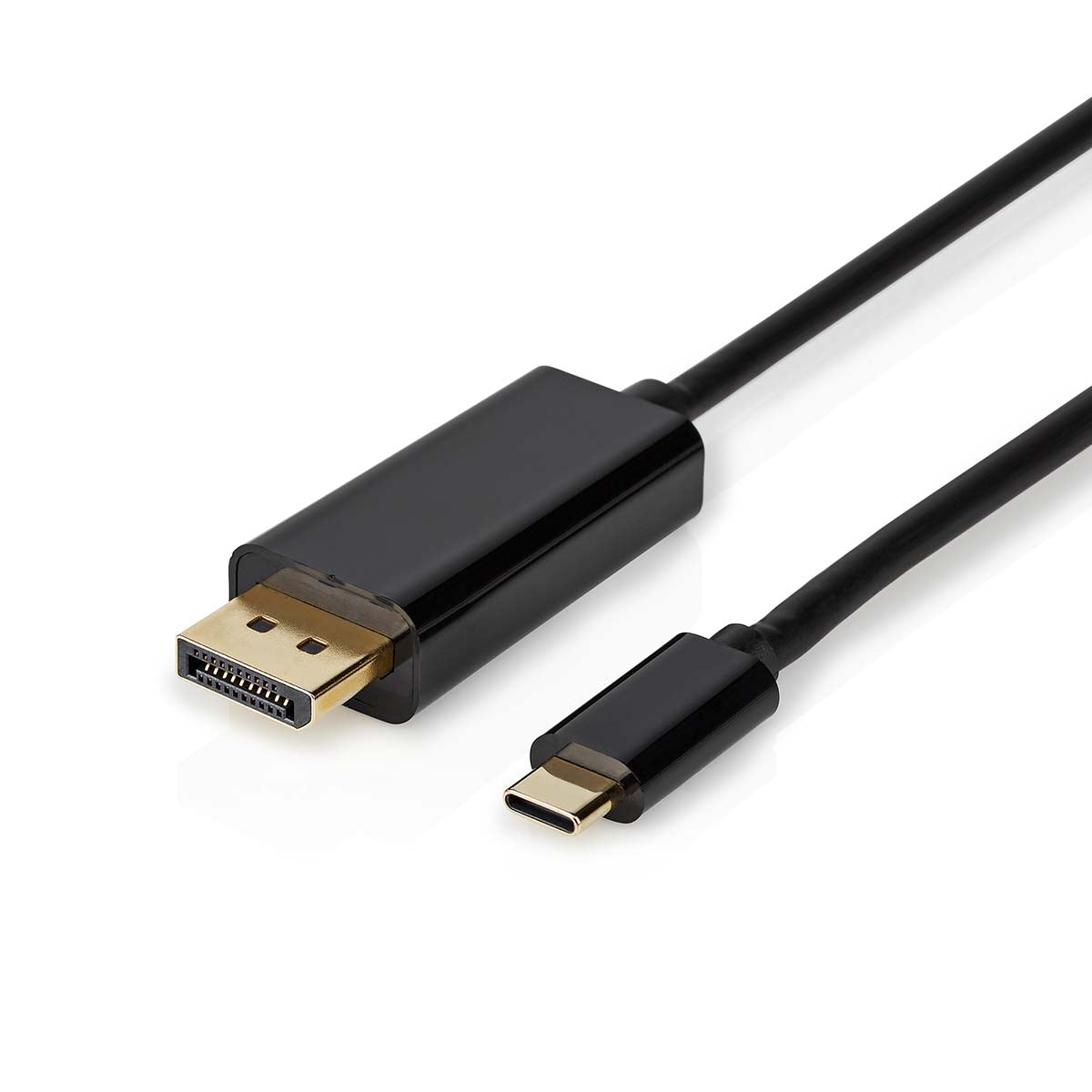 USB-C™ Adapter | USB 3.2 Gen 1 | USB-C™ Stecker | DisplayPort Stecker | 4K@60Hz | 2.00 m | Rund | Vergoldet | PVC | Schwarz | Label