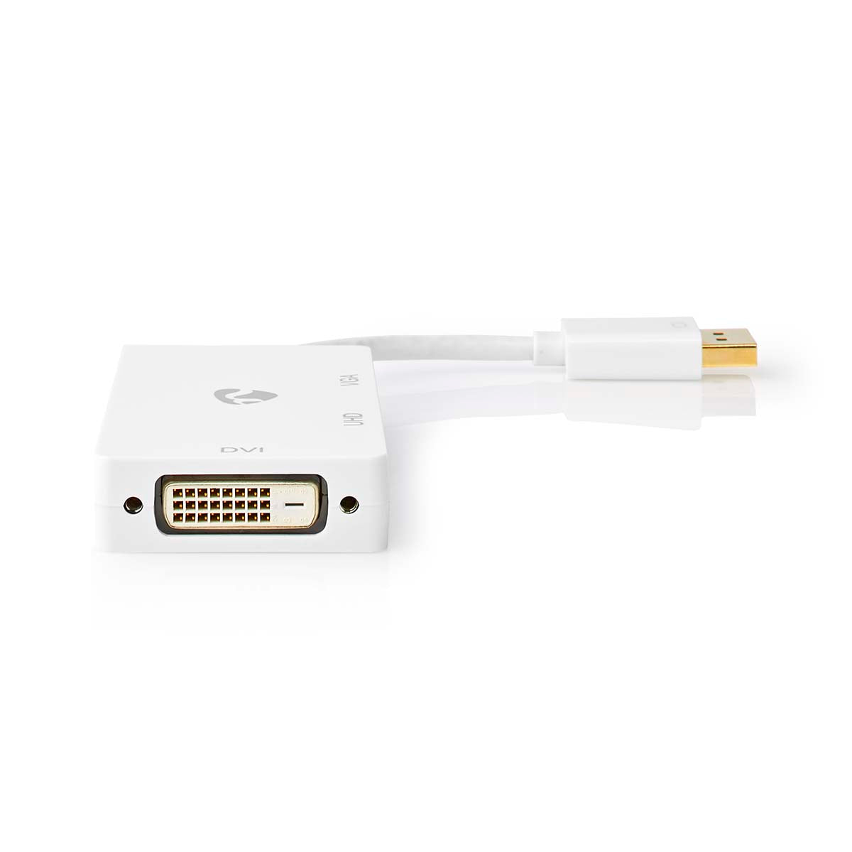 Displayport-Adapter | DisplayPort Stecker | DVI-D 24+1-Pin Buchse / HDMI™ Buchse / VGA Buchse | 4K@60Hz | Vergoldet | Schaltbar | 0.20 m | Rund | ABS | ABS | Weiss | Blister