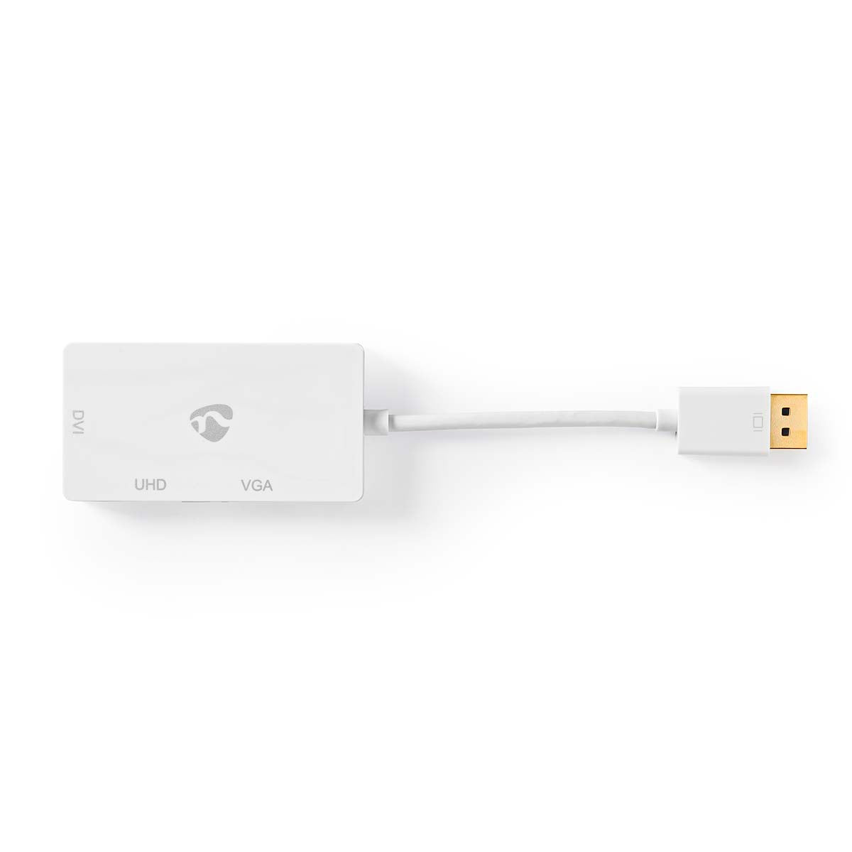 Displayport-Adapter | DisplayPort Stecker | DVI-D 24+1-Pin Buchse / HDMI™ Buchse / VGA Buchse | 4K@60Hz | Vergoldet | Schaltbar | 0.20 m | Rund | ABS | ABS | Weiss | Blister