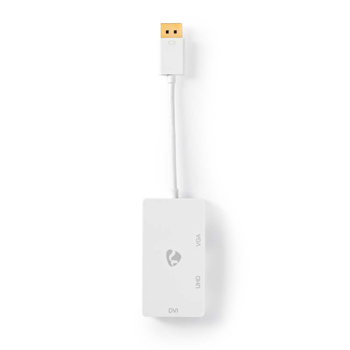 Displayport-Adapter | DisplayPort Stecker | DVI-D 24+1-Pin Buchse / HDMI™ Buchse / VGA Buchse | 4K@60Hz | Vergoldet | Schaltbar | 0.20 m | Rund | ABS | ABS | Weiss | Blister