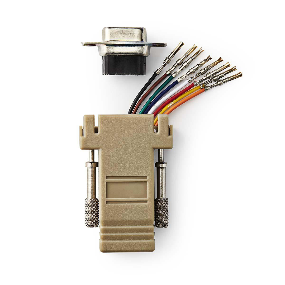 Serieller Adapter | Adapter | D-SUB 9-Pin-Buchse | RJ45 Buchse | Vernickelt | Elfenbein | Box