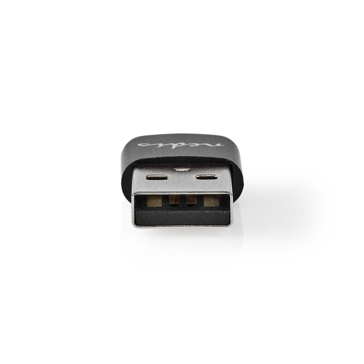 USB-A Adapter | USB 2.0 | USB-A Stecker | USB-C™ Buchse | 480 Mbps | Rund | Vernickelt | Schwarz | Box