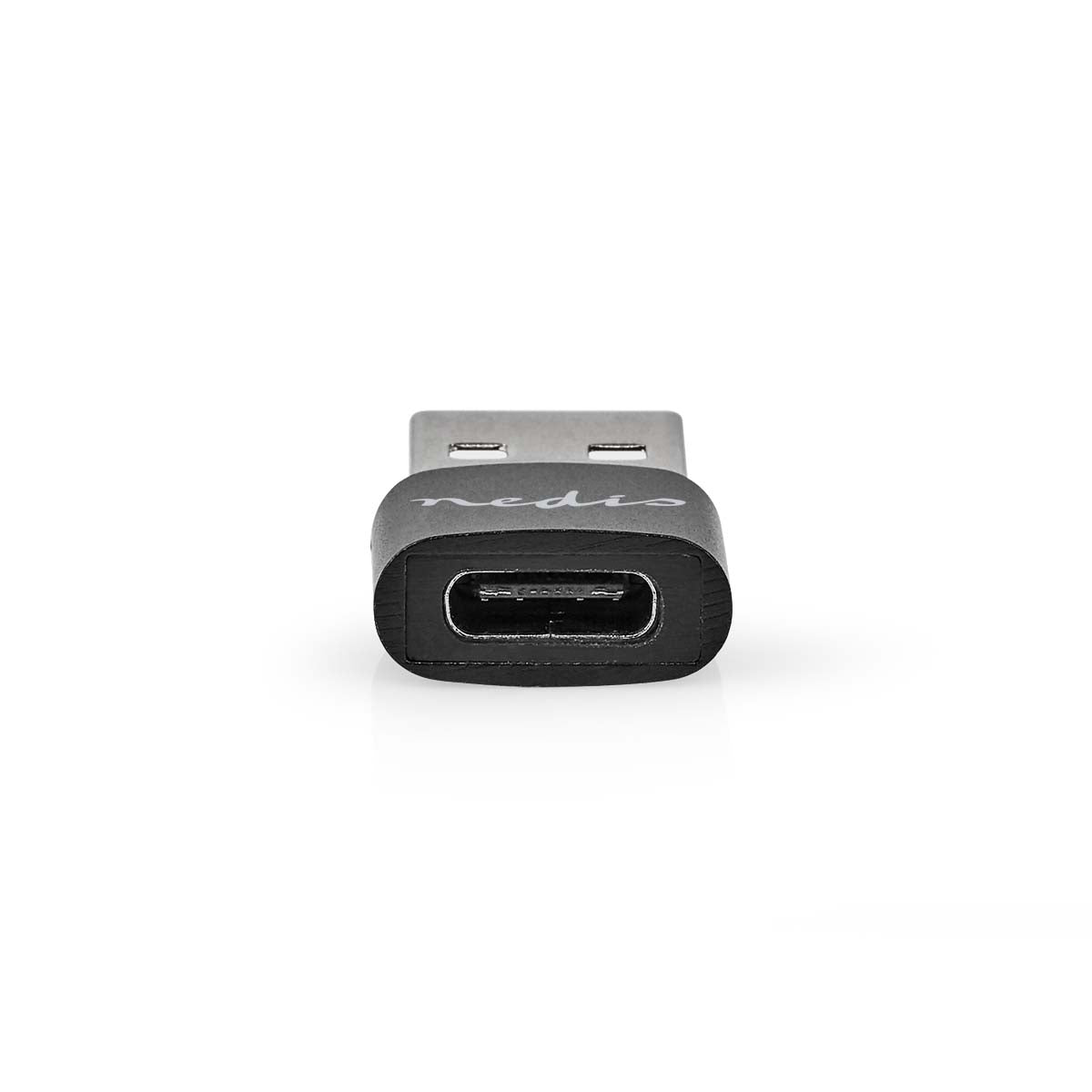 USB-A Adapter | USB 2.0 | USB-A Stecker | USB-C™ Buchse | 480 Mbps | Rund | Vernickelt | Schwarz | Box