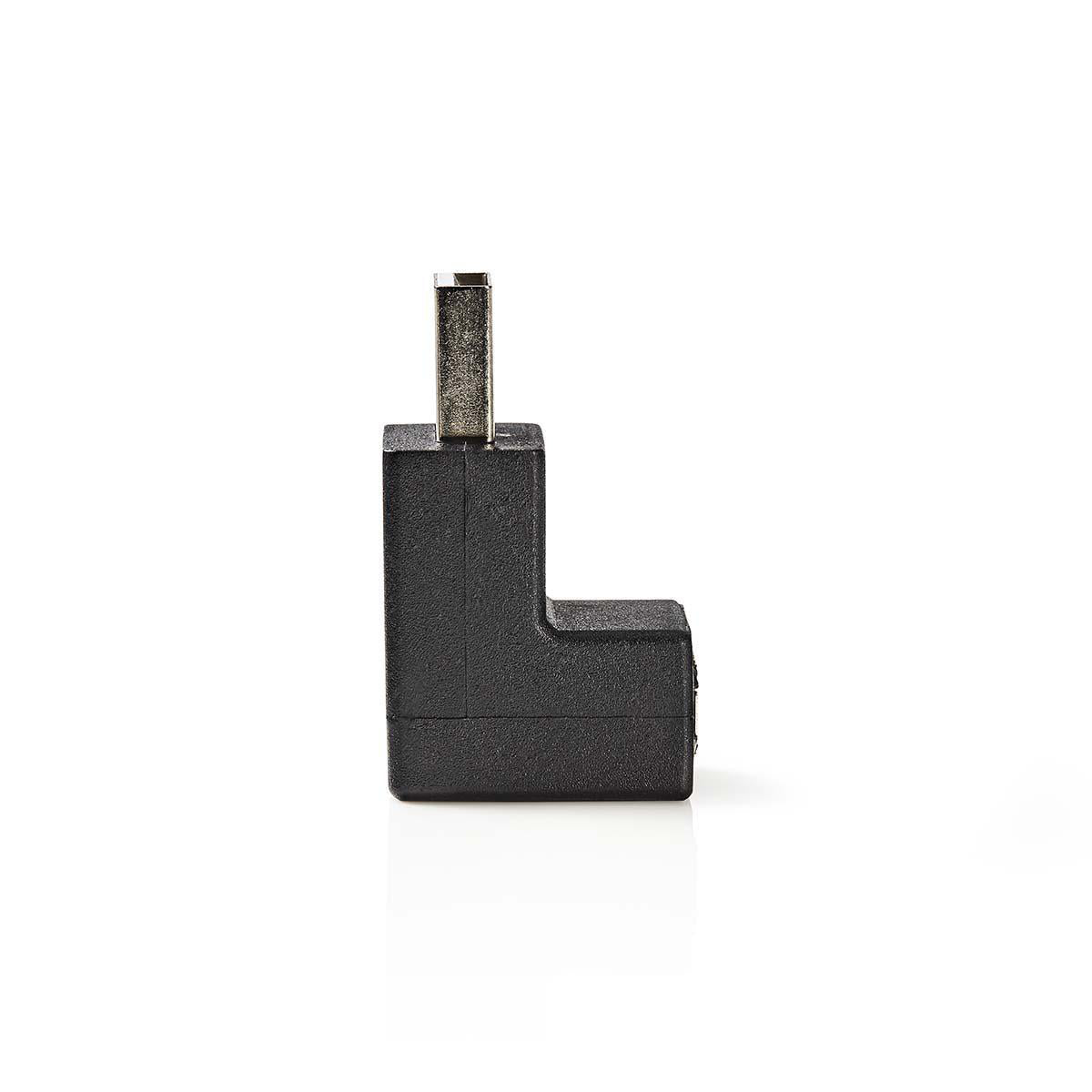 USB-A Adapter | USB 2.0 | USB-A Stecker | USB-A Buchse | 480 Mbps | Rund | Vernickelt | PVC | Schwarz | Box