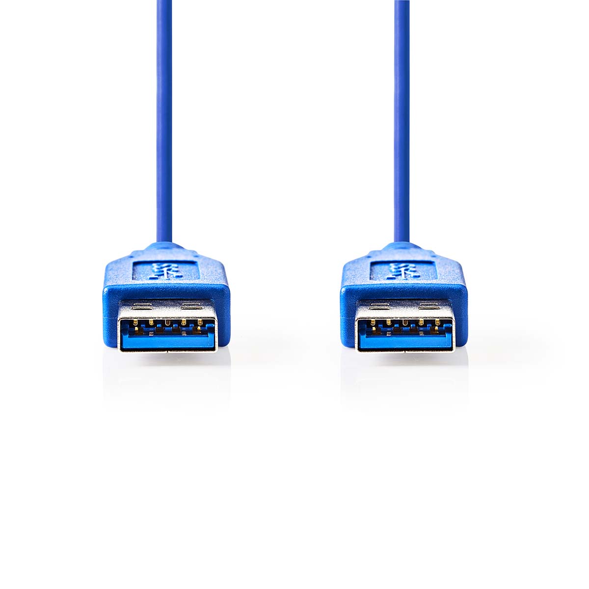 USB-Kabel | USB 3.2 Gen 1 | USB-A Stecker | USB-A Stecker | 5 Gbps | Vernickelt | 1.00 m | Rund | PVC | Blau | Plastikbeutel