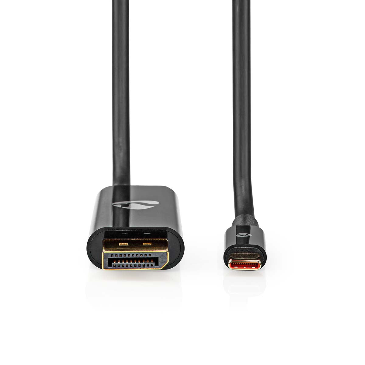 USB-C™ Adapter | USB 3.2 Gen 1 | USB-C™ Stecker | DisplayPort Stecker / USB-C™ Buchse | 8K@30Hz | 2.00 m | Rund | Vernickelt | PVC | Schwarz | Umschlag