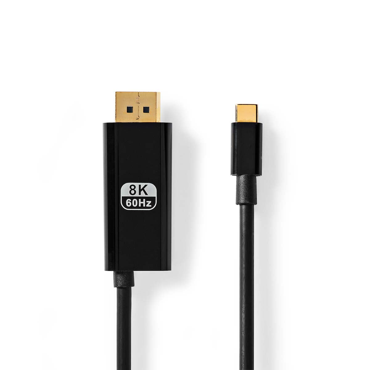 USB-C™ Adapter | USB 3.2 Gen 1 | USB-C™ Stecker | DisplayPort Stecker / USB-C™ Buchse | 8K@30Hz | 2.00 m | Rund | Vernickelt | PVC | Schwarz | Umschlag