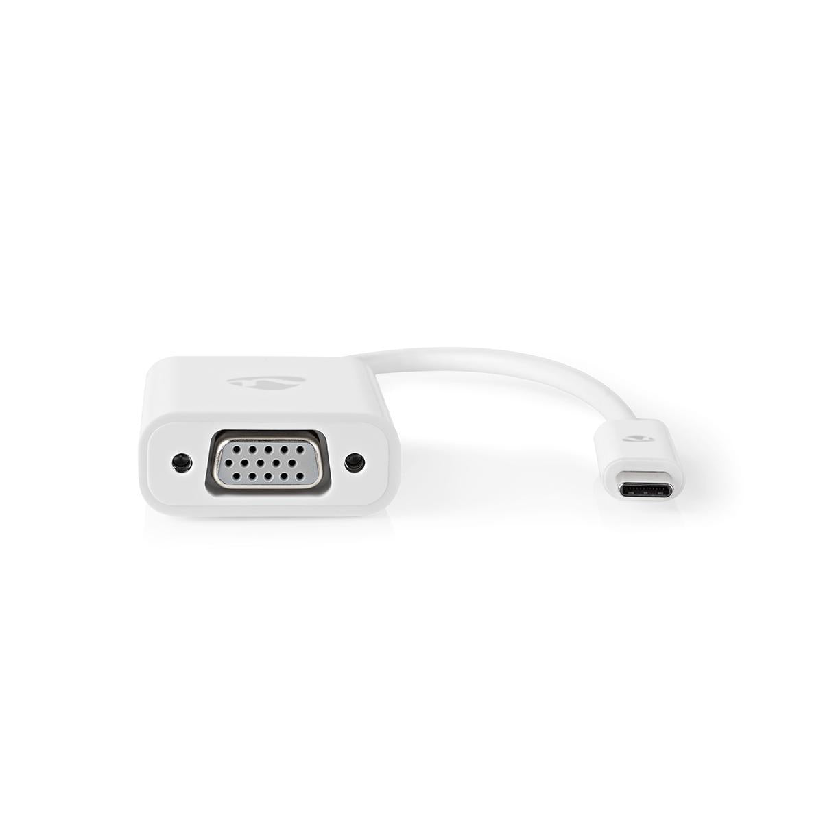 USB-C™ Adapter | USB 3.2 Gen 1 | USB-C™ Stecker | VGA Buchse | 1080p | 5 Gbps | 0.20 m | Rund | Vernickelt | PVC | Weiss | Plastikbeutel