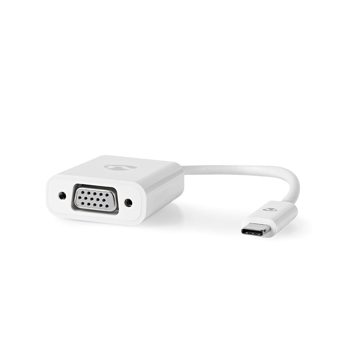 USB-C™ Adapter | USB 3.2 Gen 1 | USB-C™ Stecker | VGA Buchse | 1080p | 5 Gbps | 0.20 m | Rund | Vernickelt | PVC | Weiss | Plastikbeutel