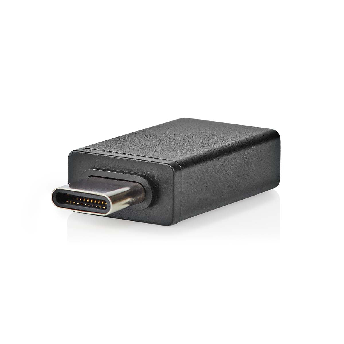 USB-C™ Adapter | USB 3.2 Gen 1 | USB-C™ Stecker | USB-A Buchse | 5 Gbps | OTG | Rund | Vernickelt | Schwarz | Box