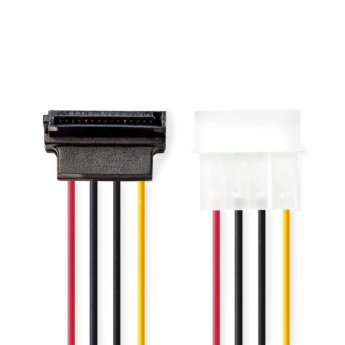 Interne Stromkabel | Molex Stecker | SATA 15-Pin-Buchse | Vergoldet | 0.15 m | Rund | PVC | Mehrfarbig | Umschlag