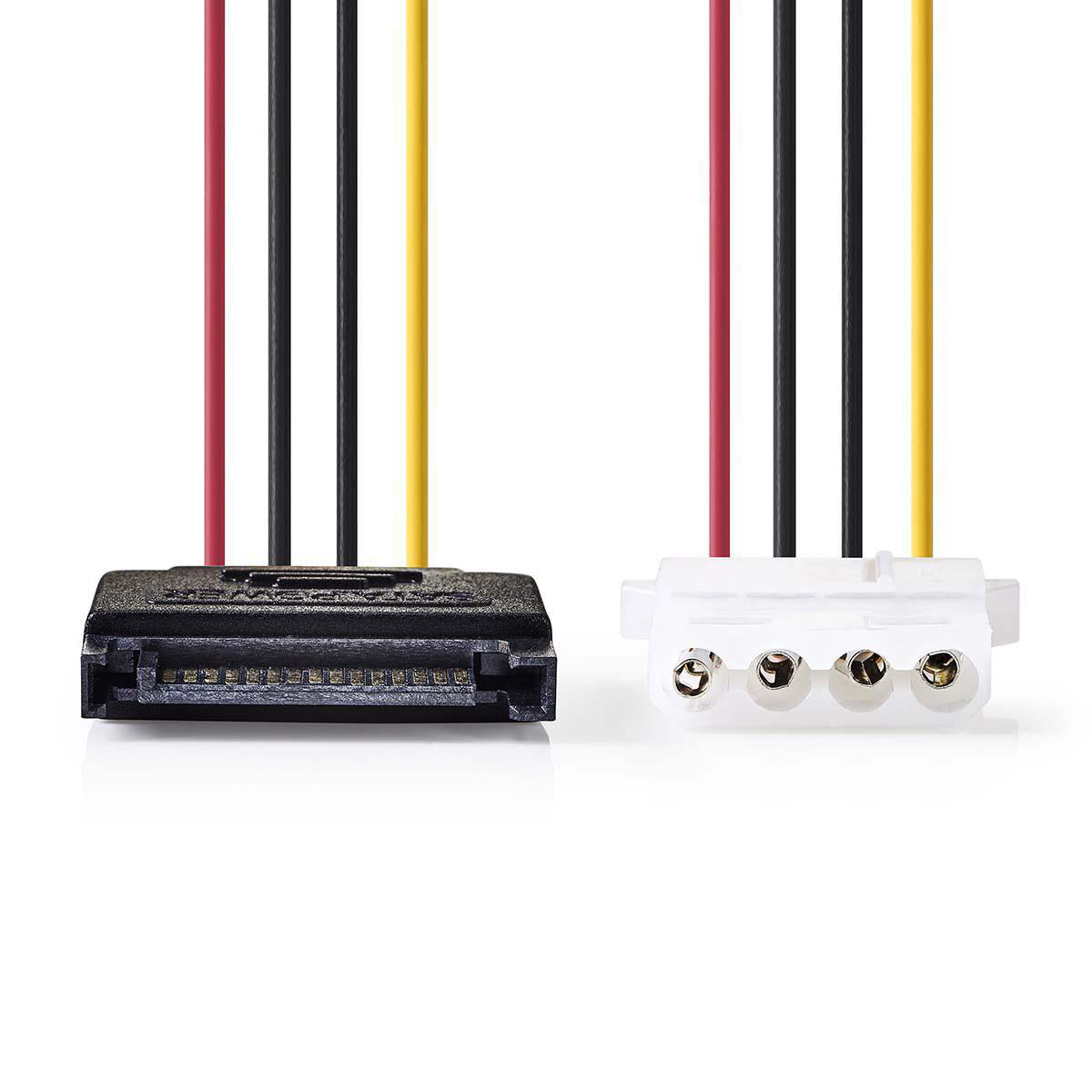 Interne Stromkabel | SATA 15-Pin Stecker | Molex Buchse | Vergoldet | 0.15 m | Rund | PVC | Mehrfarbig | Umschlag