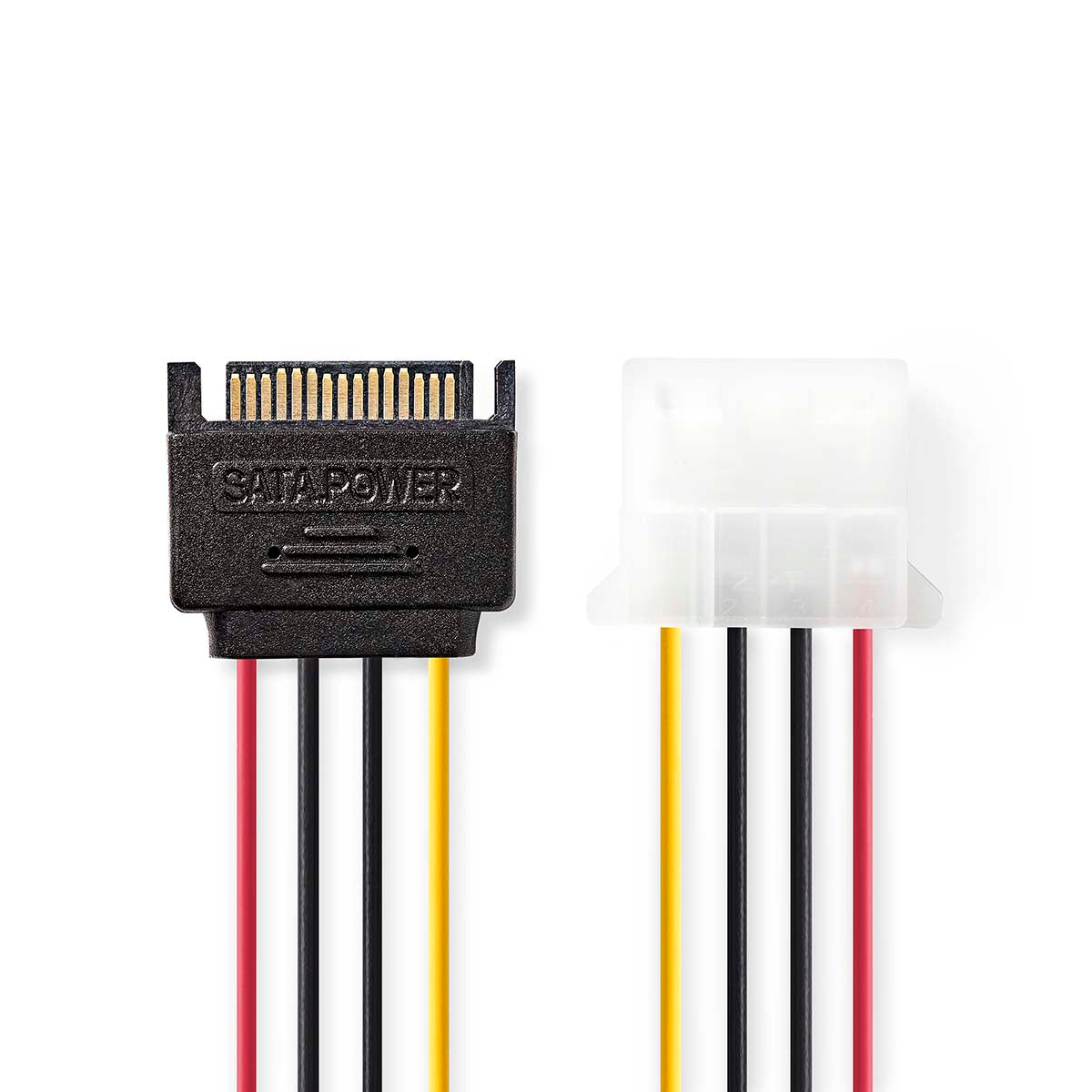 Interne Stromkabel | SATA 15-Pin Stecker | Molex Buchse | Vergoldet | 0.15 m | Rund | PVC | Mehrfarbig | Umschlag