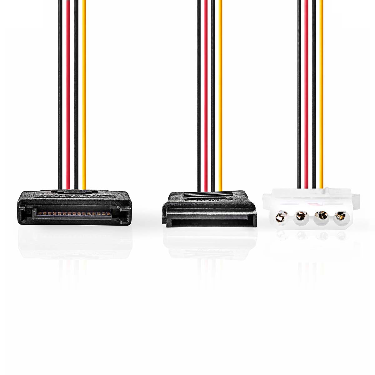 Interne Stromkabel | SATA 15-Pin Stecker | Molex Buchse / SATA 15-Pin-Buchse | Vergoldet | 0.20 m | Rund | PVC | Mehrfarbig | Umschlag