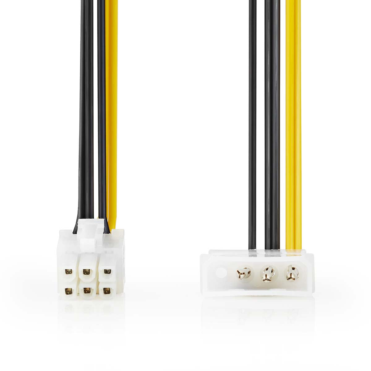 Interne Stromkabel | Molex Stecker | PCI Express Stecker | Vergoldet | 0.20 m | Rund | PVC | Gelb / Schwarz | Umschlag