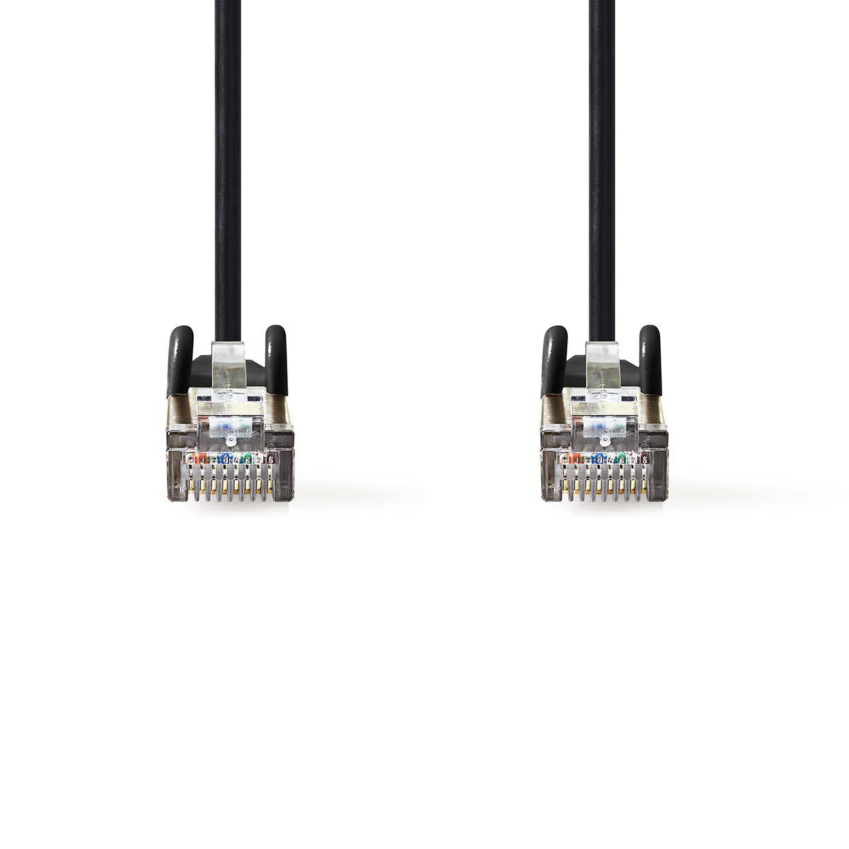 CAT5e-Netzwerkkabel | SF/UTP | RJ45 Stecker | RJ45 Stecker | 1.50 m | Rund | PVC | Schwarz | Umschlag