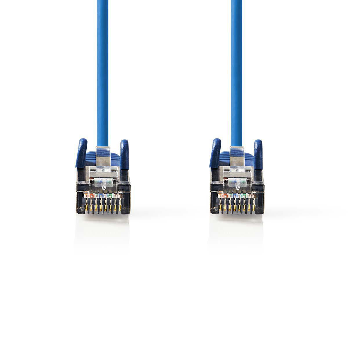 CAT5e-Netzwerkkabel | SF/UTP | RJ45 Stecker | RJ45 Stecker | 0.30 m | Rund | PVC | Blau | Plastikbeutel