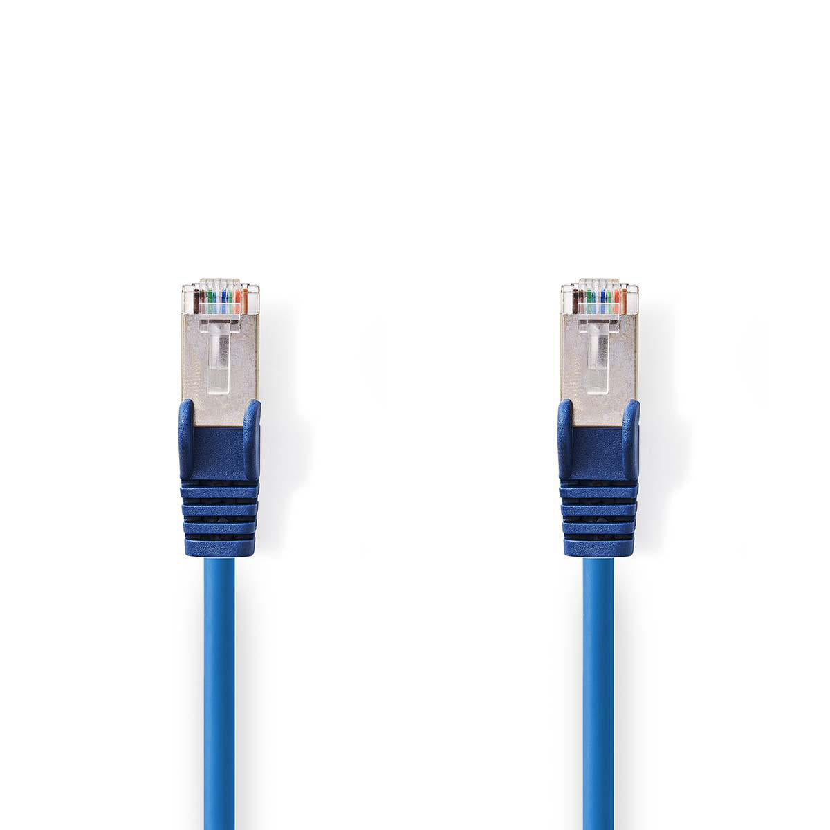 CAT5e-Netzwerkkabel | SF/UTP | RJ45 Stecker | RJ45 Stecker | 0.30 m | Rund | PVC | Blau | Plastikbeutel