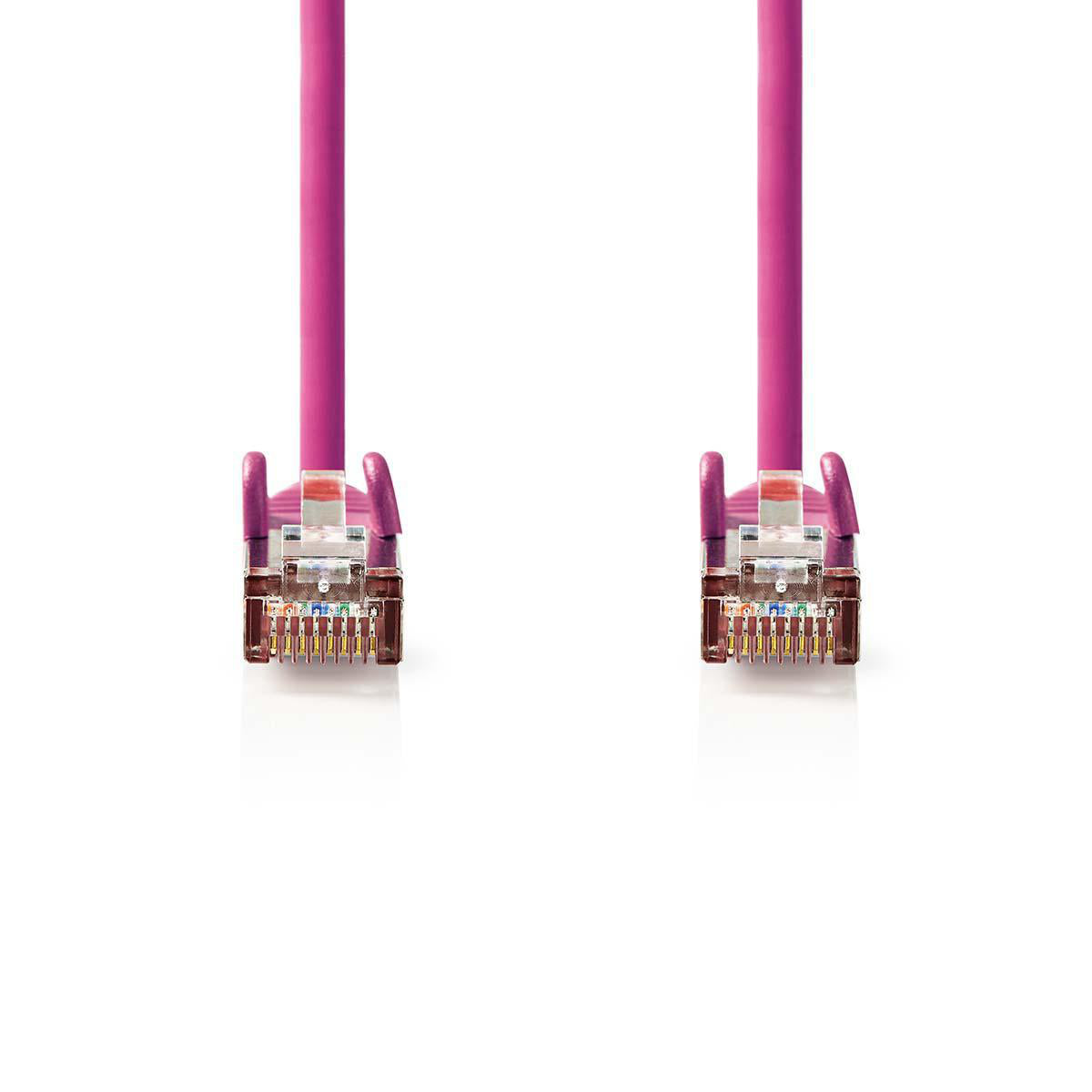 CAT5e-Netzwerkkabel | SF/UTP | RJ45 Stecker | RJ45 Stecker | 7.50 m | Rund | PVC | Pink | Plastikbeutel