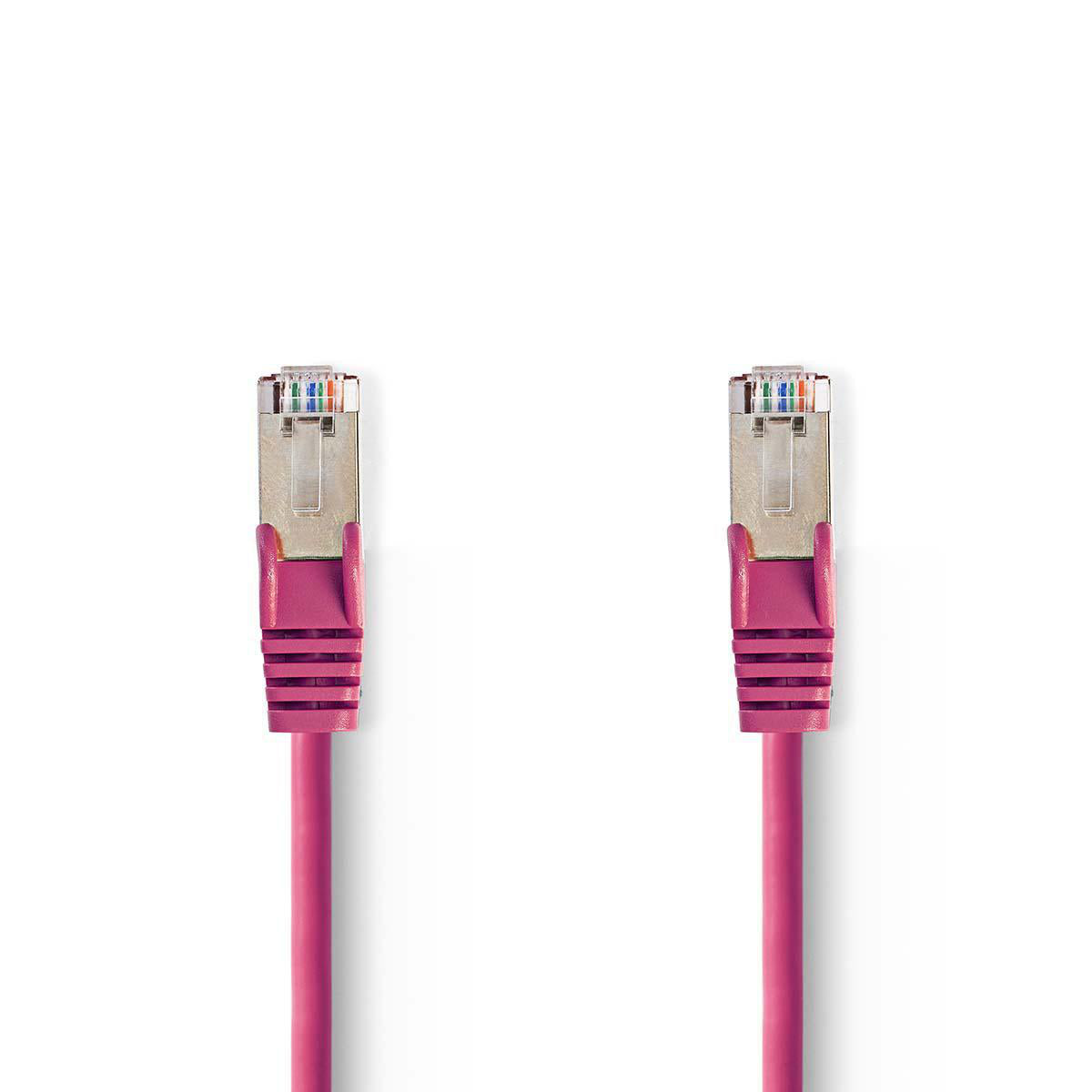 CAT5e-Netzwerkkabel | SF/UTP | RJ45 Stecker | RJ45 Stecker | 7.50 m | Rund | PVC | Pink | Plastikbeutel