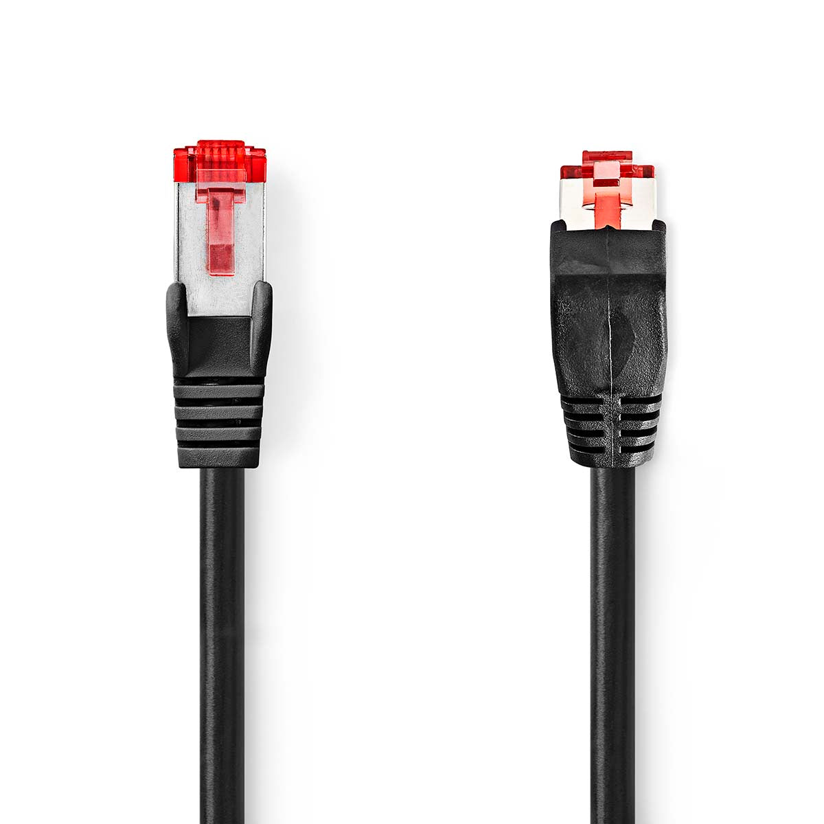 CAT6-Netzwerkkabel | RJ45 Stecker | RJ45 Stecker | SF/UTP | 2.00 m | Rund | LSZH | Schwarz | Plastikbeutel