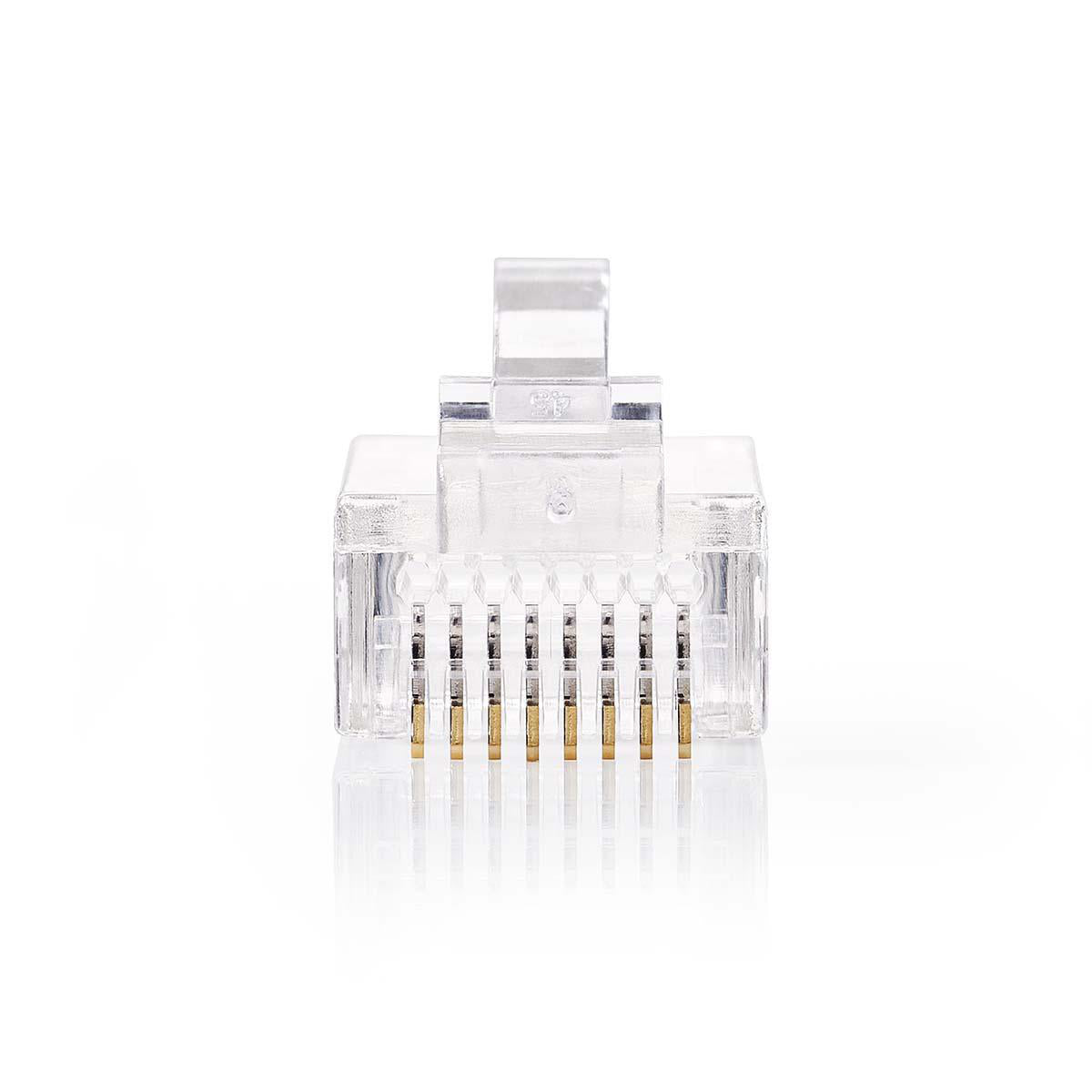 RJ45-Stecker | RJ45 Pass Through | Solid UTP CAT5 | Gerade | Vergoldet | 10 Stück | PVC | Transparent | Box