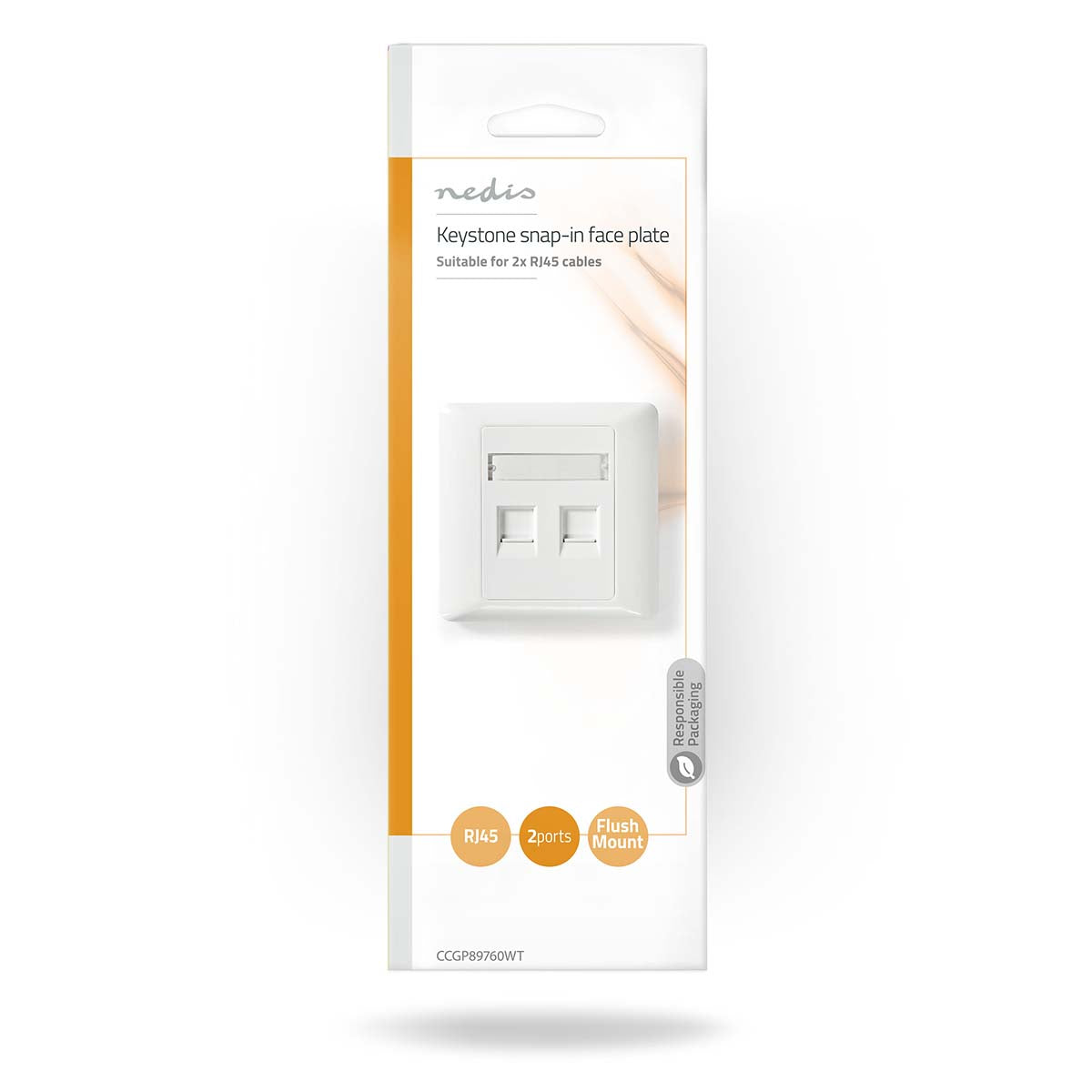 Network Keystone-Frontplatte | Frontplatte RJ45 | 2-Port port(s) | ABS | Weiss | Umschlag