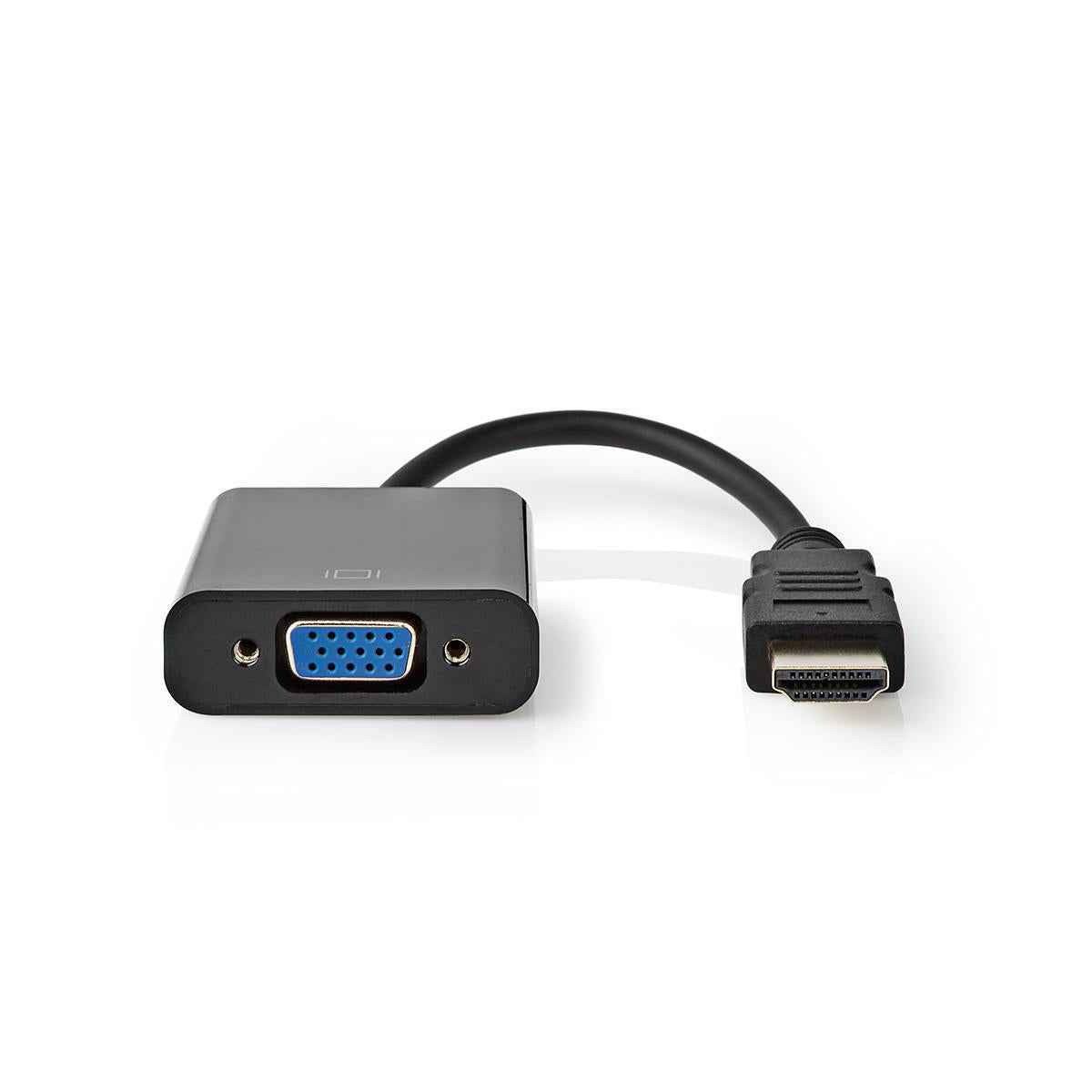 HDMI™ -Kabel | HDMI™ Stecker | VGA Buchse | 1080p | Vernickelt | 0.20 m | Gerade | PVC | Schwarz | Aufhänger